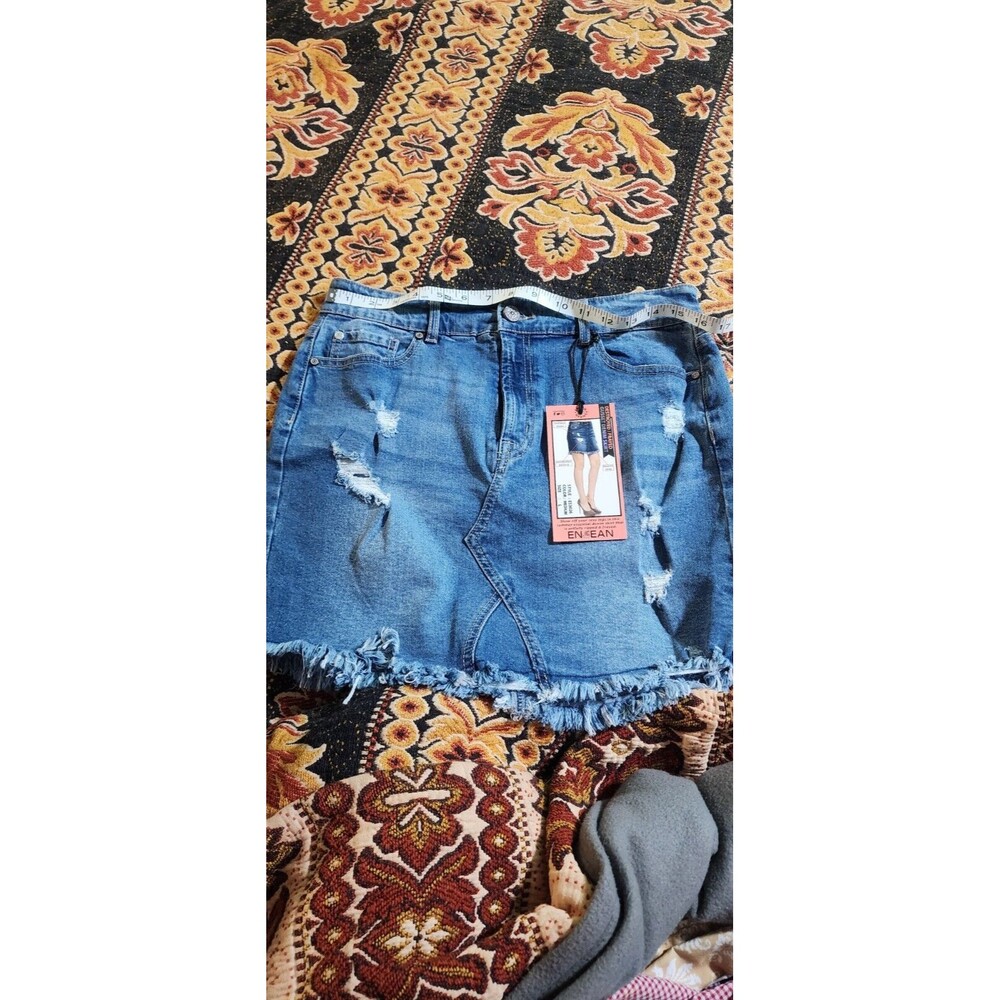 Enjean Denim Mini Jean Skirt Women's Size Large
